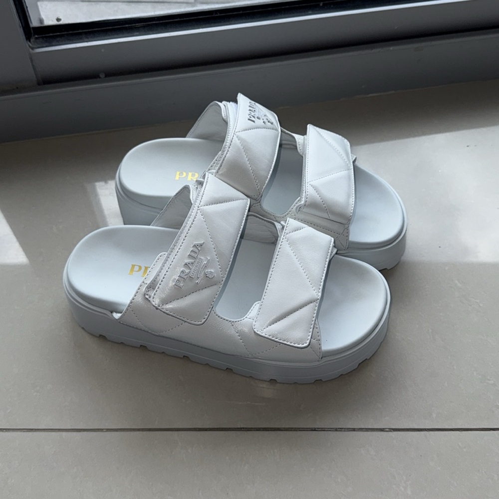 Prada White Platform Sandals T37